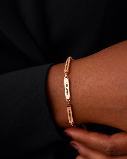 Velur 3 bar bracelet (Add Your Own Text  For free)