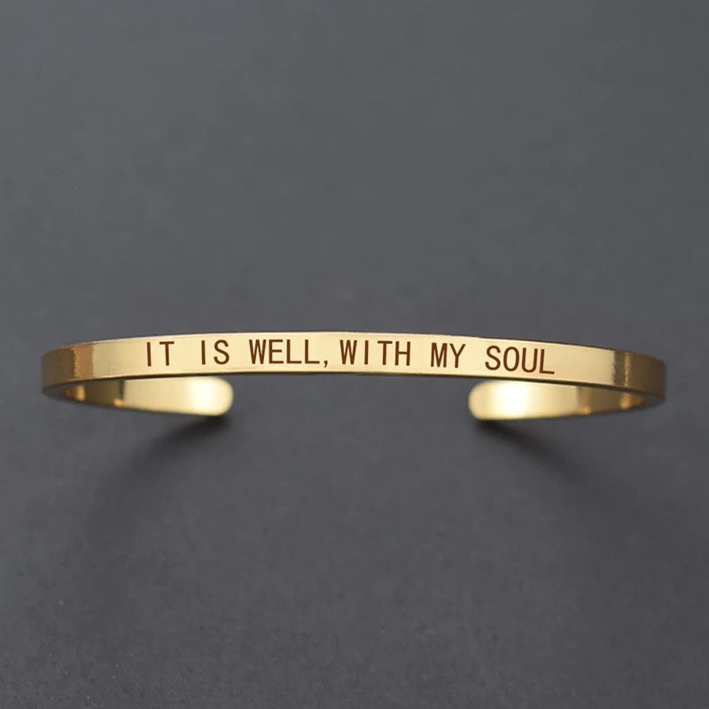 (Add Your Own Text  For free)Custom Cuff Bracelet Matte Finish