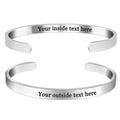 (Add Your Own Text  For free)Custom Cuff Bracelet Matte Finish